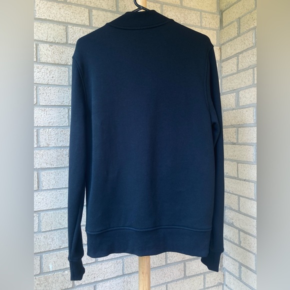 Michael Kors Black Super Soft Fleece Lined Men’s Zip Up Logo Stripe Sweatshirt - Picture 6 of 11